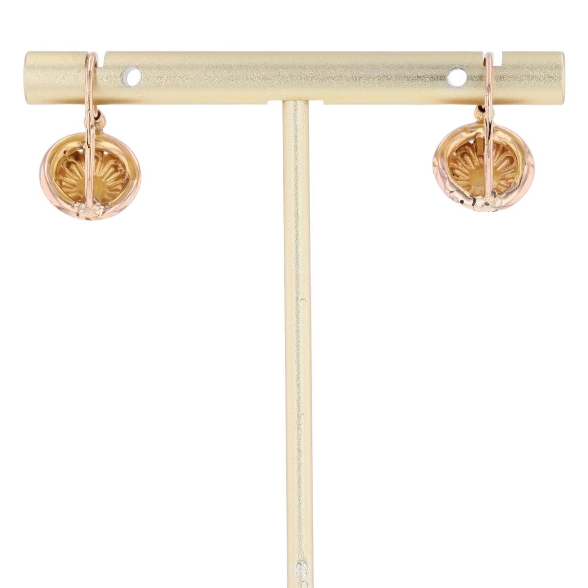 Antique sleepers rose gold flowers