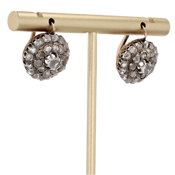 Boucles d'oreilles Dormeuses en or rose, argent et diamants - Castafiore