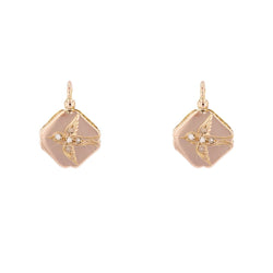 Boucles d'oreilles dormeuses en or rose et diamant - Castafiore