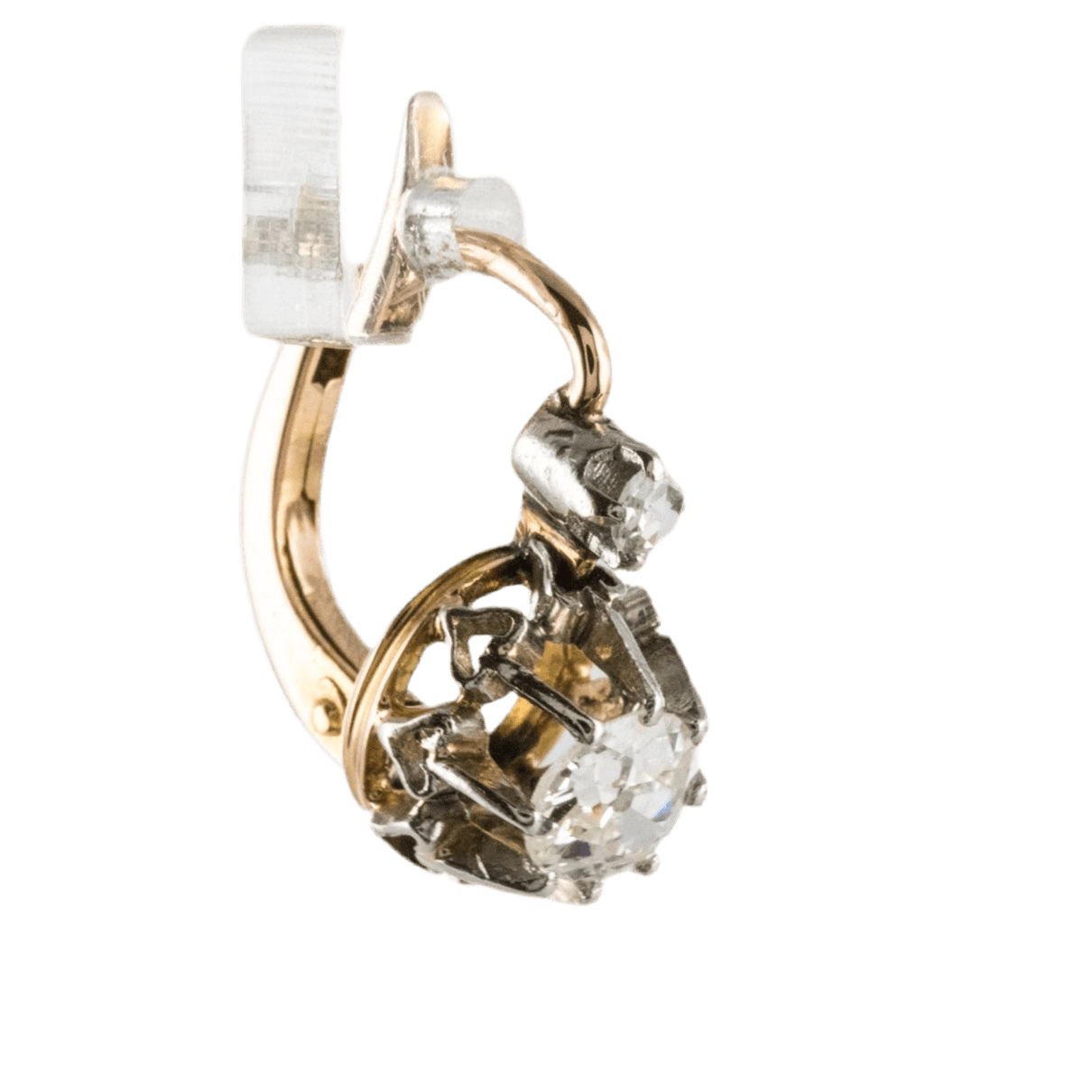 Boucles d'oreilles Dormeuses en or rose et diamants - Castafiore