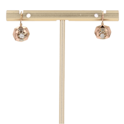 Boucles d'oreilles Dormeuses en or rose et diamants - Castafiore