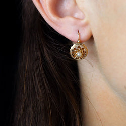 Boucles d'oreilles Dormeuses en or rose et perles - Castafiore