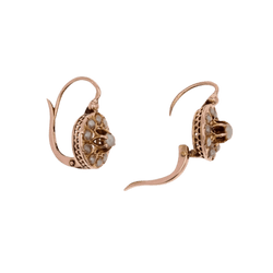 Boucles d'oreilles Dormeuses en or rose et perles - Castafiore