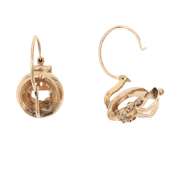 Boucles d'oreilles Dormeuses en or rose et perles - Castafiore