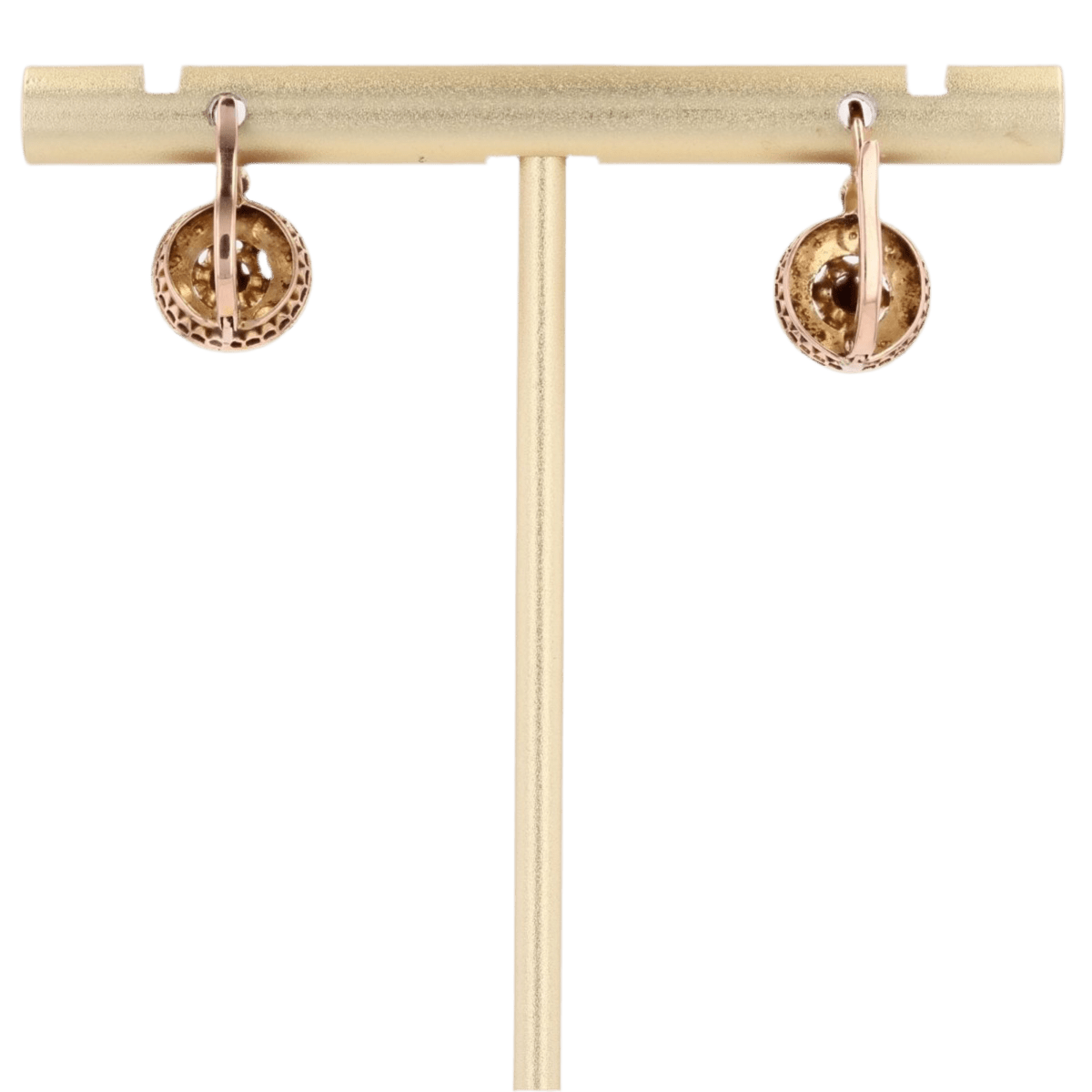 Boucles d'oreilles Dormeuses en or rose et perles - Castafiore