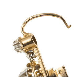 Boucles d'oreilles Dormeuses en or rose, or blanc et diamants - Castafiore