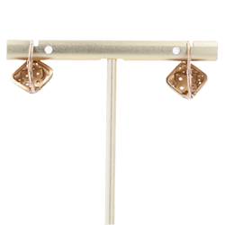 Boucles d'oreilles Dormeuses en or rose, perle et diamants - Castafiore