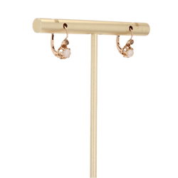 Boucles d'oreilles Dormeuses en or rose, perles et diamants - Castafiore