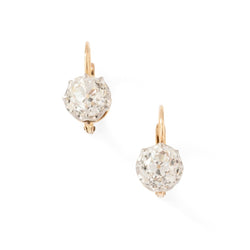 Boucles d'oreilles Dormeuses en or rose, platine et diamants - Castafiore