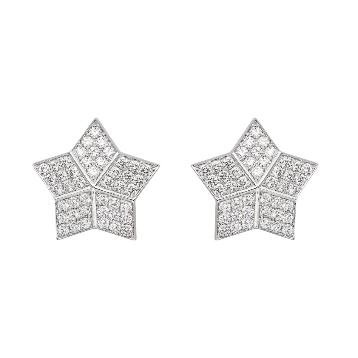 Boucles d'oreilles Dormeuses FRED "Lucifer" en or blanc et diamants - Castafiore