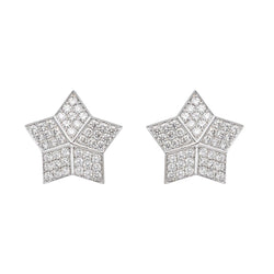 Boucles d'oreilles Dormeuses FRED "Lucifer" en or blanc et diamants - Castafiore