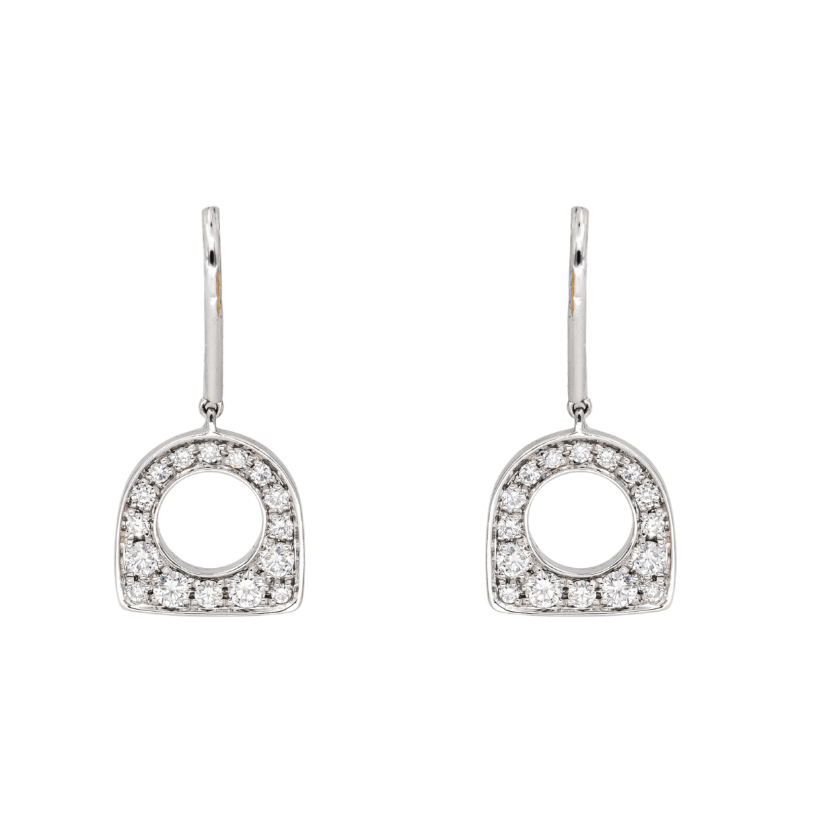 Boucles d'oreilles Dormeuses FRED "Success" en or blanc et diamants - Castafiore