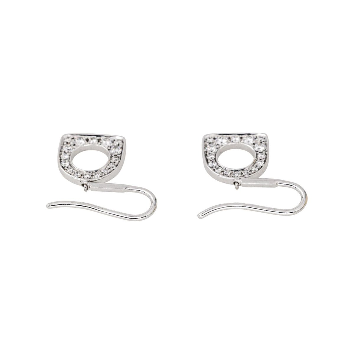 Boucles d'oreilles Dormeuses FRED "Success" en or blanc et diamants - Castafiore