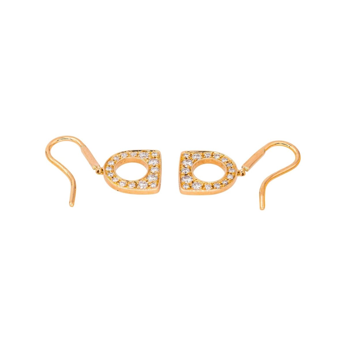 Boucles d'oreilles Dormeuses FRED "Success" en or rose et diamants - Castafiore