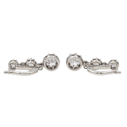 Boucles d'oreilles Dormeuses Or blanc Diamant - Castafiore