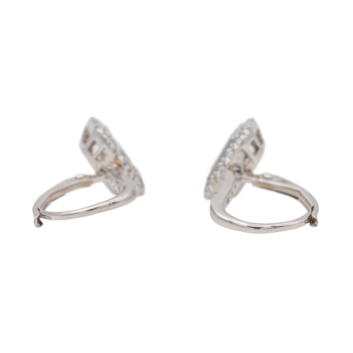 Boucles d'oreilles Dormeuses Or blanc Diamant - Castafiore