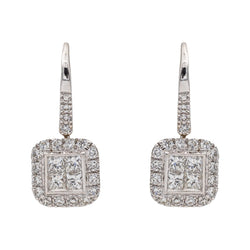 Boucles d'oreilles Dormeuses Or blanc Diamant - Castafiore