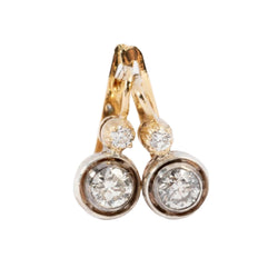 Boucles d'oreilles dormeuses or et diamants - Castafiore