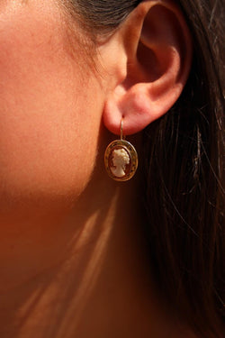 Boucles d'oreilles Dormeuses Or jaune Agate - Castafiore