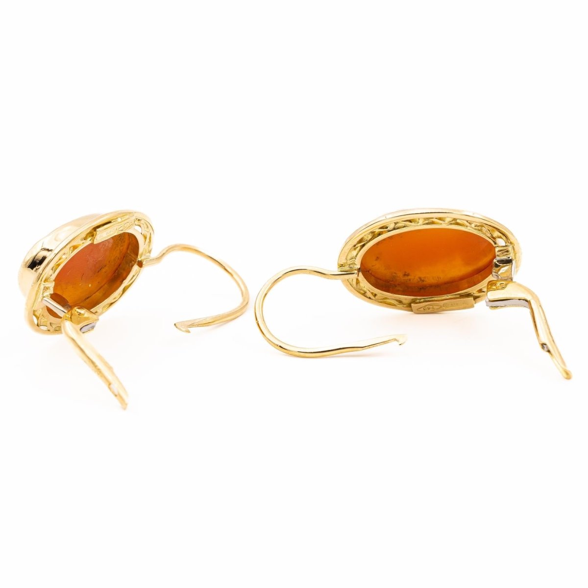 Boucles d'oreilles Dormeuses Or jaune Agate - Castafiore