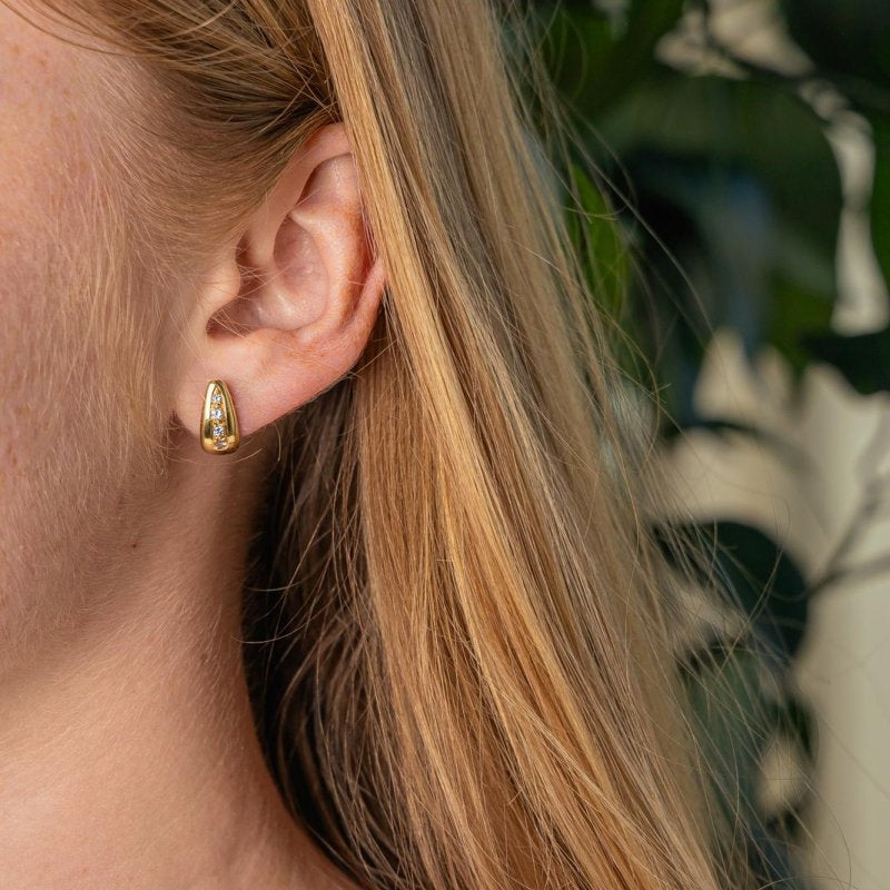 Boucles d'oreilles Dormeuses Or jaune Diamant - Castafiore