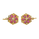 Boucles d'oreilles Dormeuses Or jaune Rubis - Castafiore