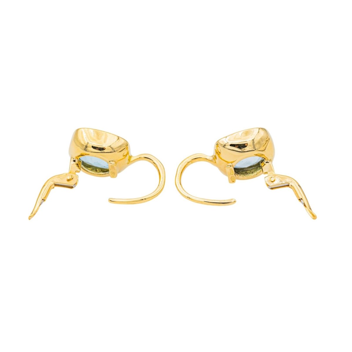 Boucles d'oreilles Dormeuses Or Jaune Topaze Birolette - Castafiore