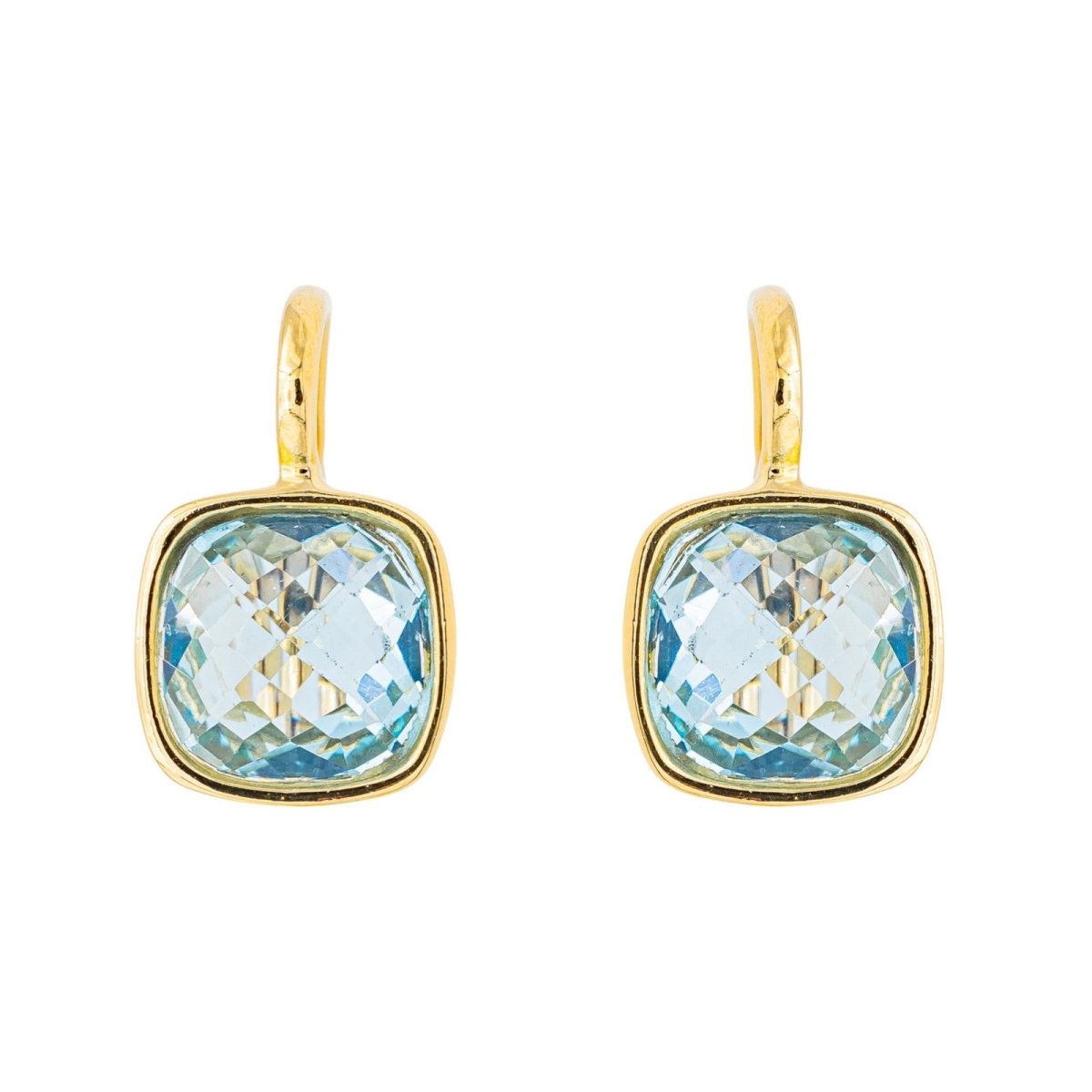 Boucles d'oreilles Dormeuses Or Jaune Topaze Birolette - Castafiore