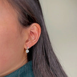 Boucles d'oreilles Dormeuses - Or, Platine & Diamants