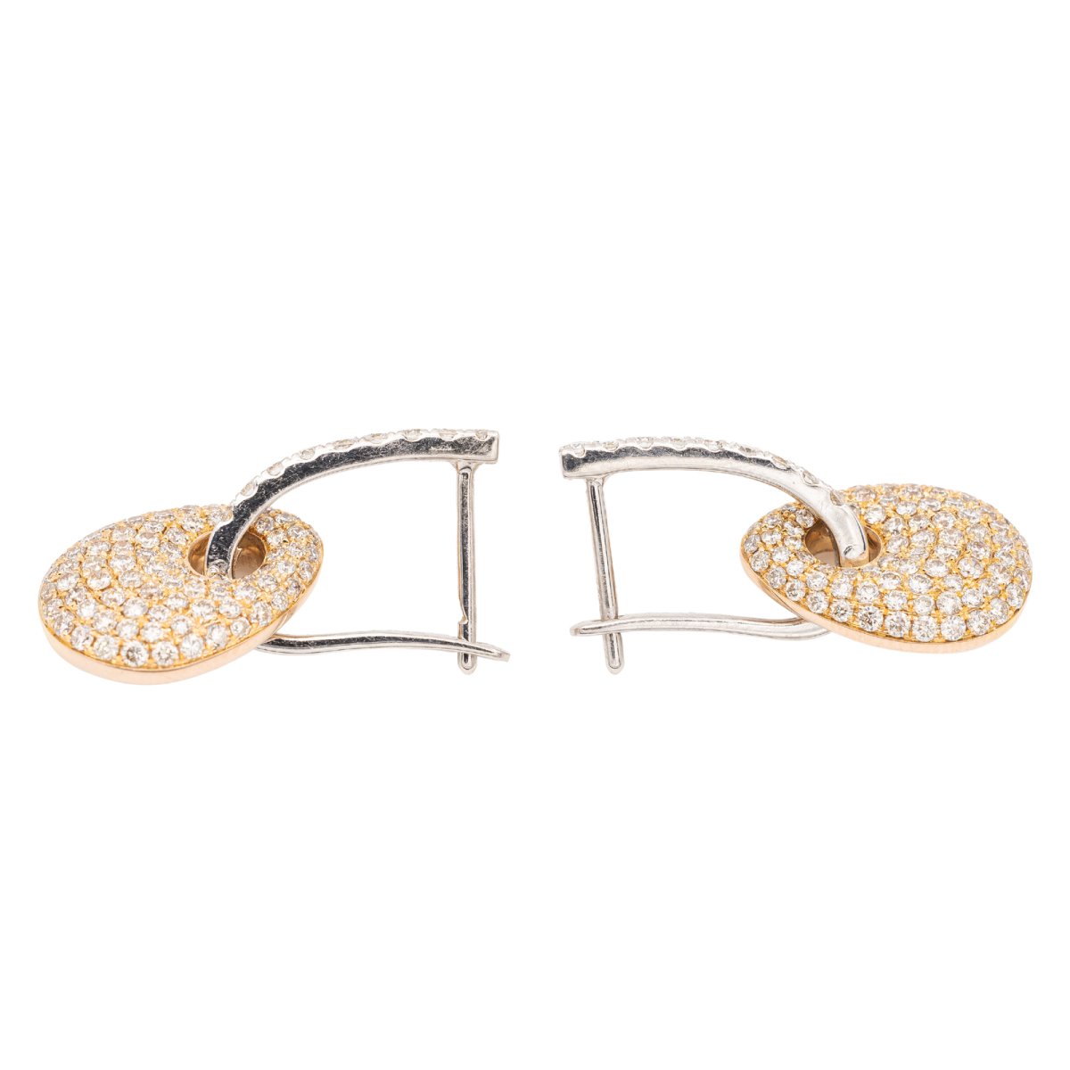 Boucles d'oreilles Dormeuses Or rose Diamant - Castafiore