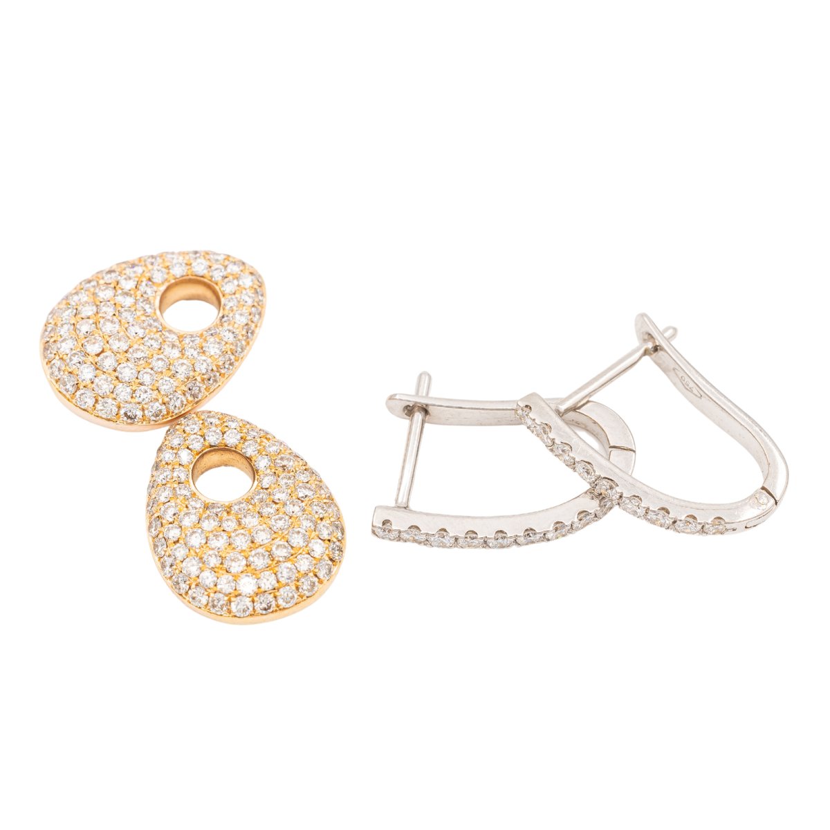 Boucles d'oreilles Dormeuses Or rose Diamant - Castafiore