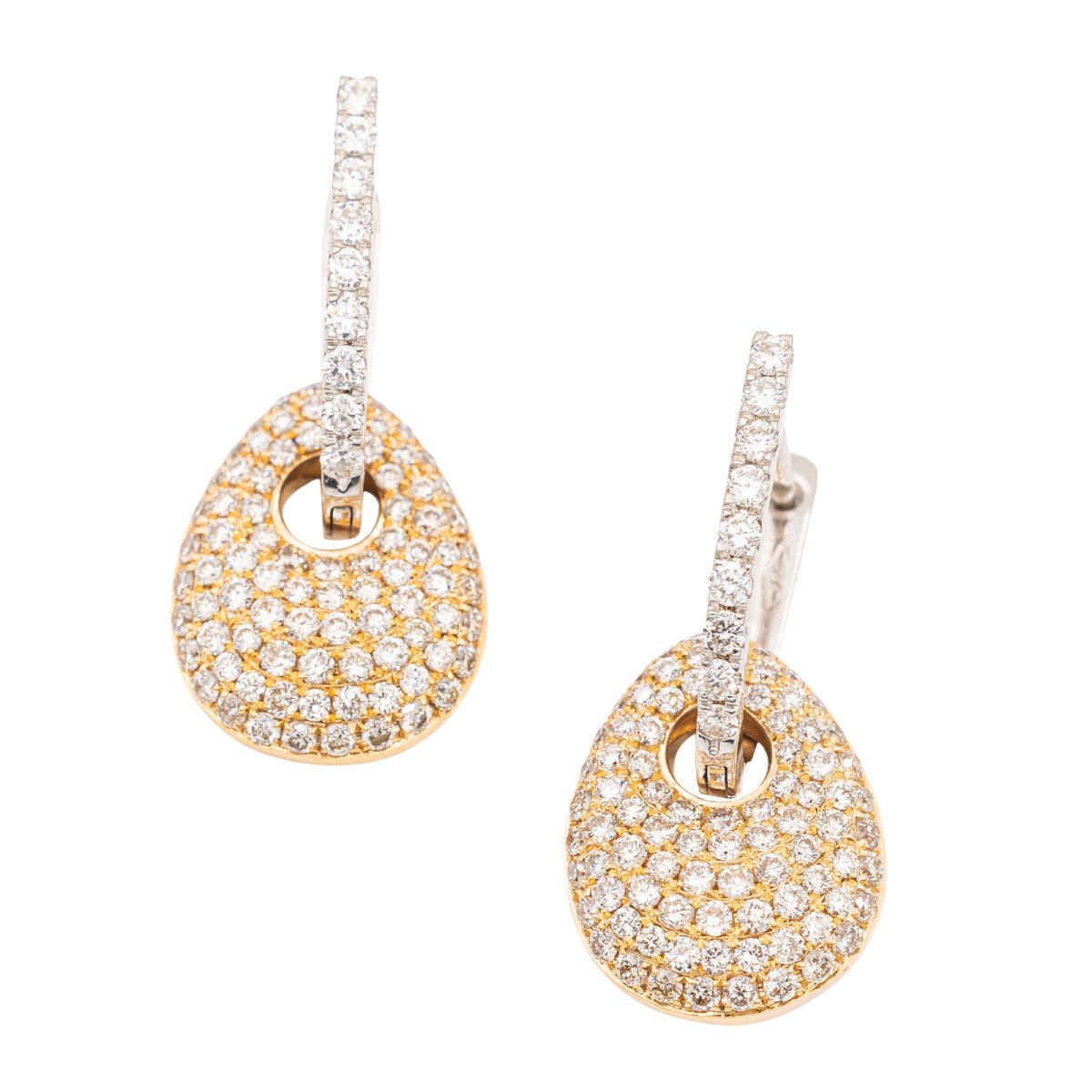 Boucles d'oreilles Dormeuses Or rose Diamant - Castafiore