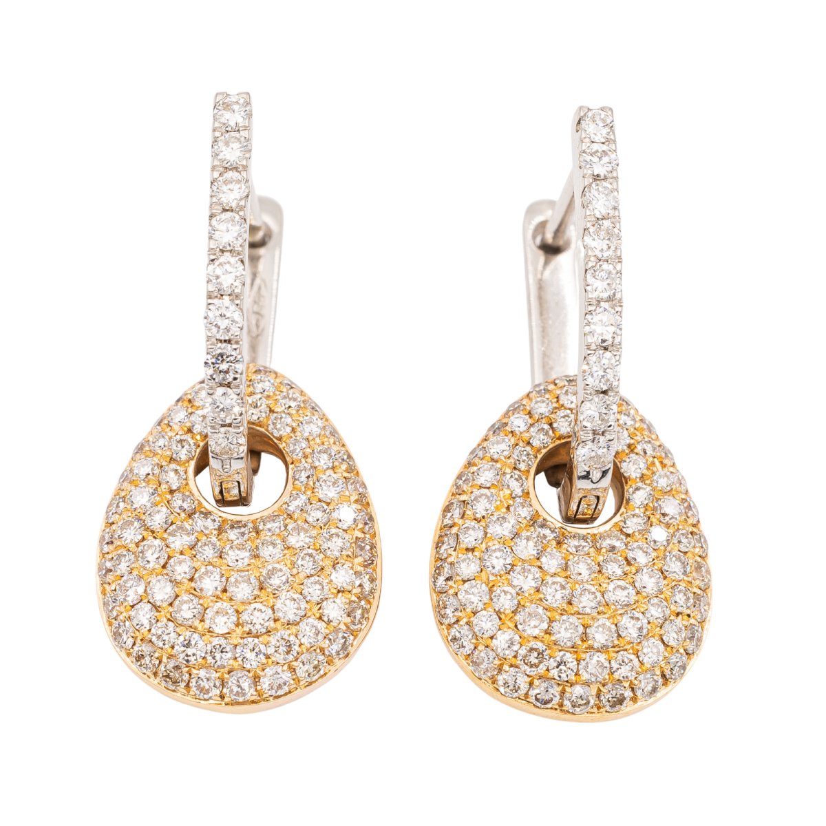 Boucles d'oreilles Dormeuses Or rose Diamant - Castafiore