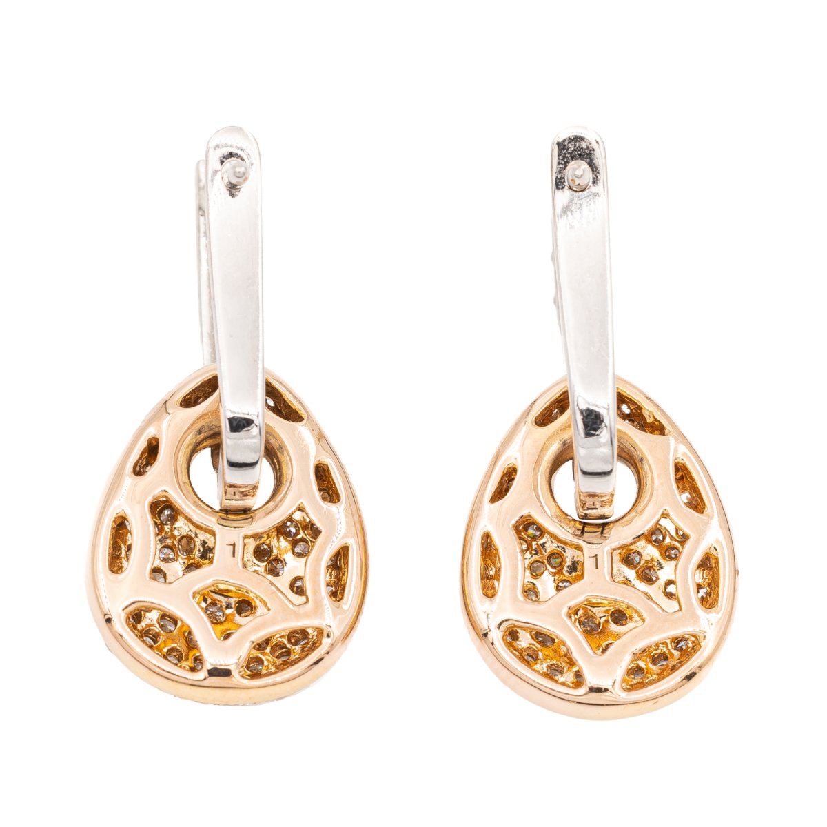 Boucles d'oreilles Dormeuses Or rose Diamant - Castafiore