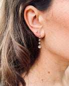 Boucles d'oreilles Dormeuses pendantes diamants en or jaune et blanc - Castafiore
