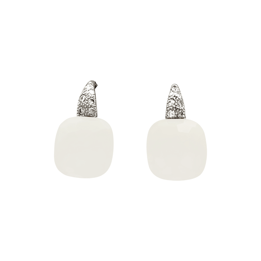 Boucles d'oreilles Dormeuses POMELLATO "Capri" en or blanc et diamants - Castafiore
