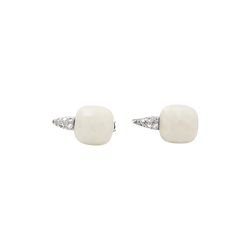 Boucles d'oreilles Dormeuses POMELLATO "Capri" en or blanc et diamants - Castafiore