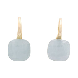 Boucles d'oreilles Dormeuses POMELLATO "Nudo Classic" en or jaune et aigue - marine laiteuse - Castafiore