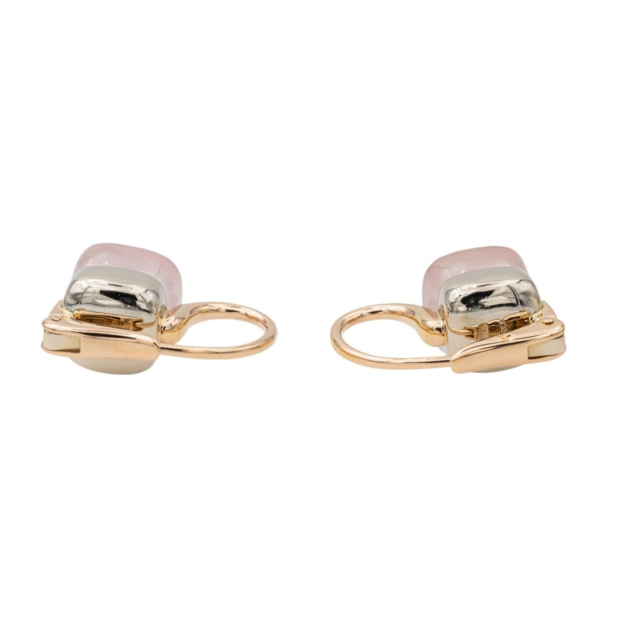 Boucles d'oreilles Dormeuses POMELLATO "Nudo" en or rose et quartz - Castafiore