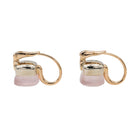 Boucles d'oreilles Dormeuses POMELLATO "Nudo" en or rose et quartz - Castafiore