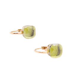 Boucles d'oreilles Dormeuses POMELLATO "Nudo" en or rose, or blanc et quartz - Castafiore