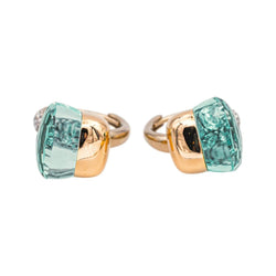 Boucles d'oreilles Dormeuses POMELLATO "Nudo" en or rose, or blanc, topazes et diamants - Castafiore