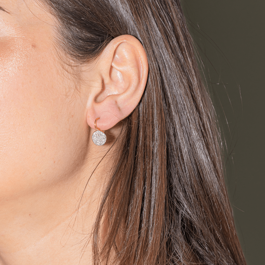 Boucles d'oreilles Dormeuses POMELLATO "Sabbia" en or rose, or blanc et diamants - Castafiore