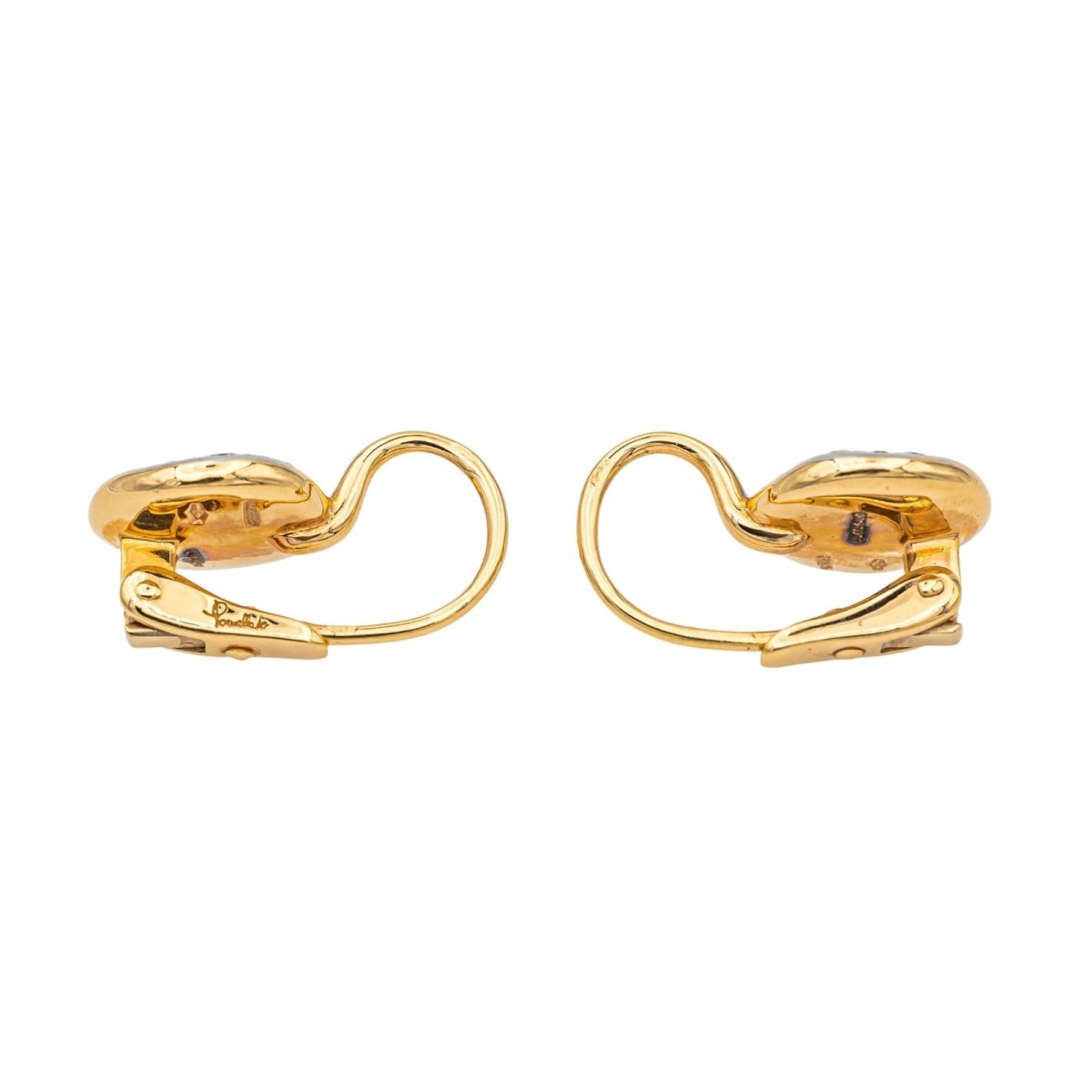 Boucles d'oreilles Dormeuses POMELLATO "Sabbia" en or rose, or blanc et diamants - Castafiore