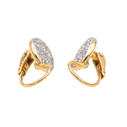 Boucles d'oreilles Dormeuses POMELLATO "Sabbia" en or rose, or blanc et diamants - Castafiore