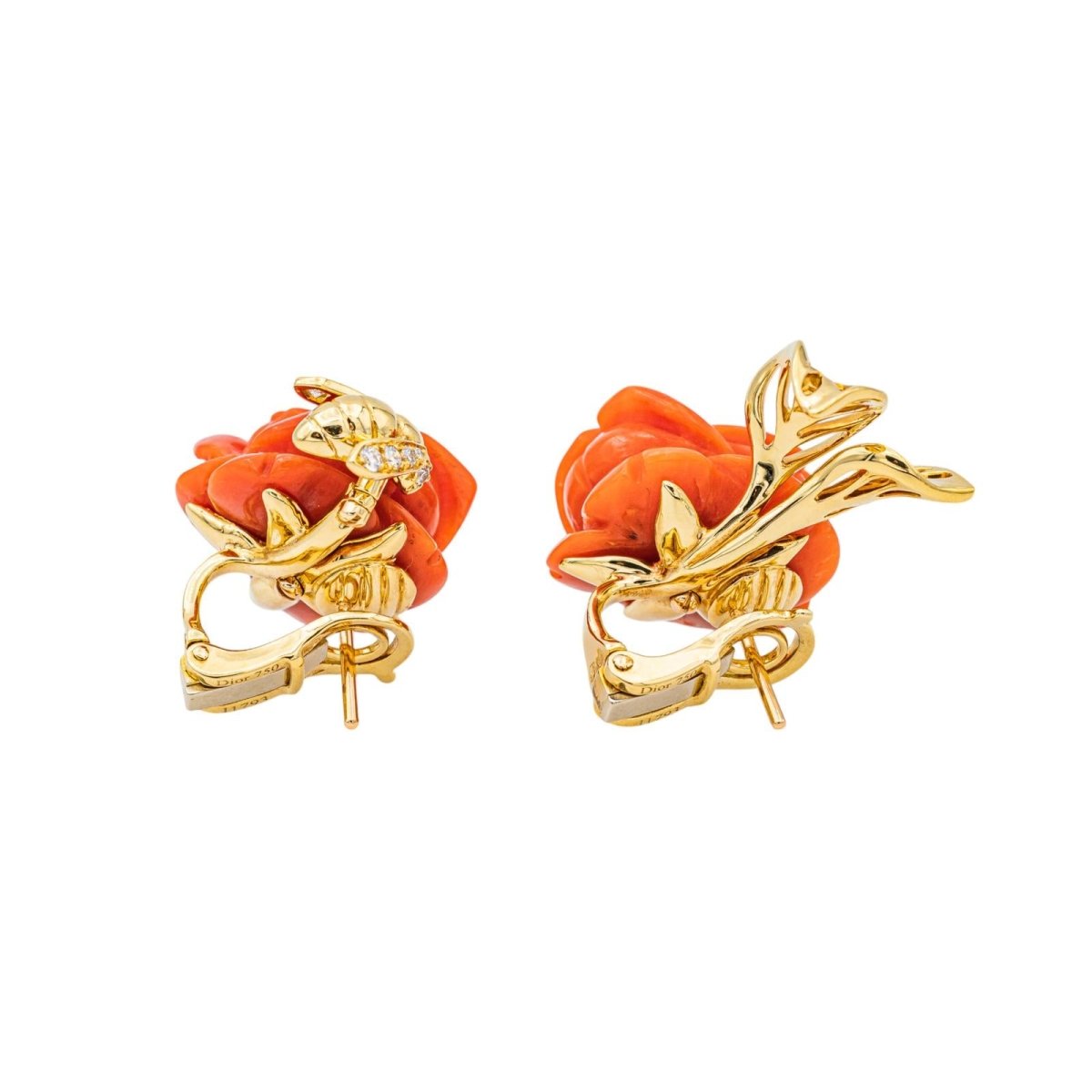 Boucles d'oreilles Dormeuses Pré Catelan Dior en or jaune et diamant - Castafiore
