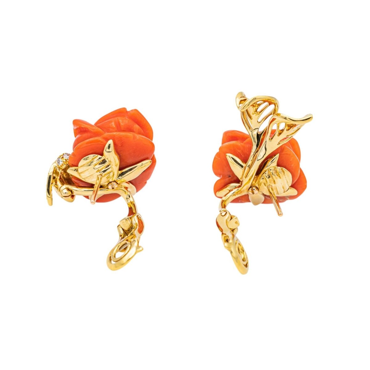 Boucles d'oreilles Dormeuses Pré Catelan Dior en or jaune et diamant - Castafiore