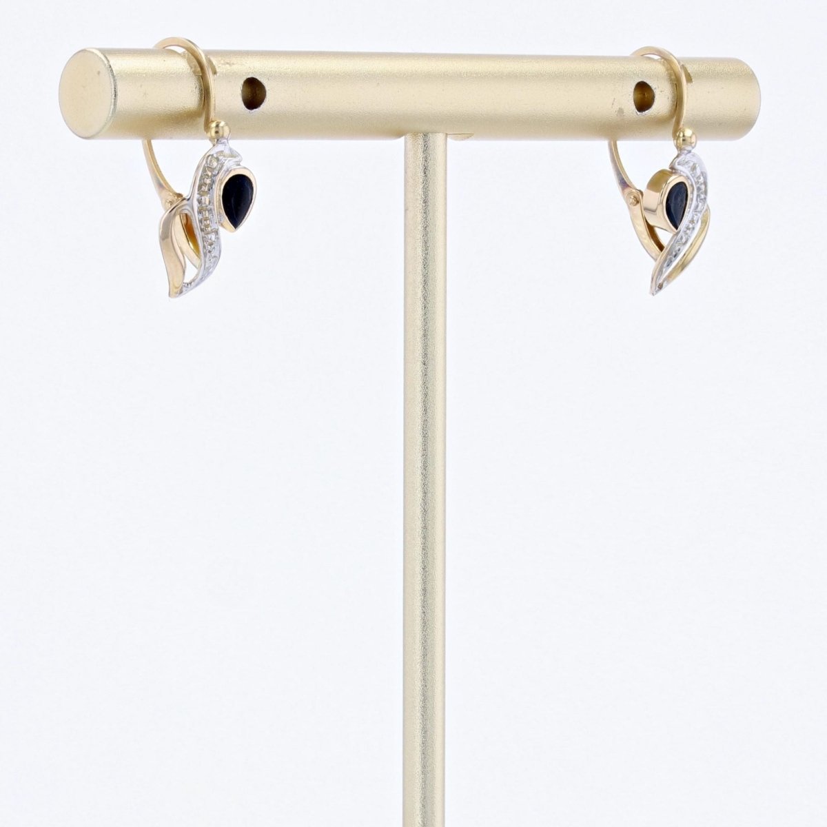 Boucles d'oreilles DORMEUSES Saphirs en or jaune - Castafiore