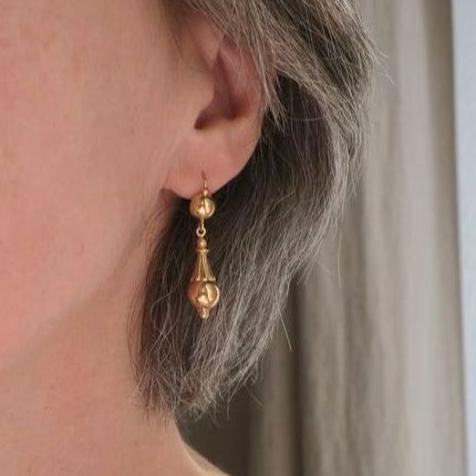Boucles d’oreilles dormeuses XIXe en or jaune et rose - Castafiore