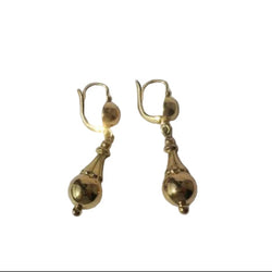 Boucles d’oreilles dormeuses XIXe en or jaune et rose - Castafiore